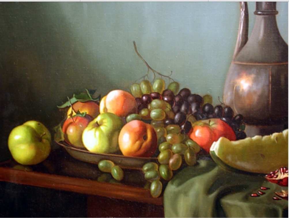 "the Large Still Life" By Russian Painter A. Chuntomov (mid-20th Century)-photo-3