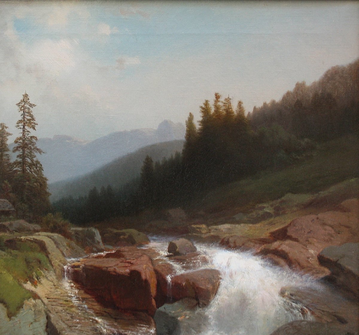 Dedo Carmiencke (copenhagen 1840–1907 Berlin): Waterfall In The Zillertal Valley In Tyrol-photo-2