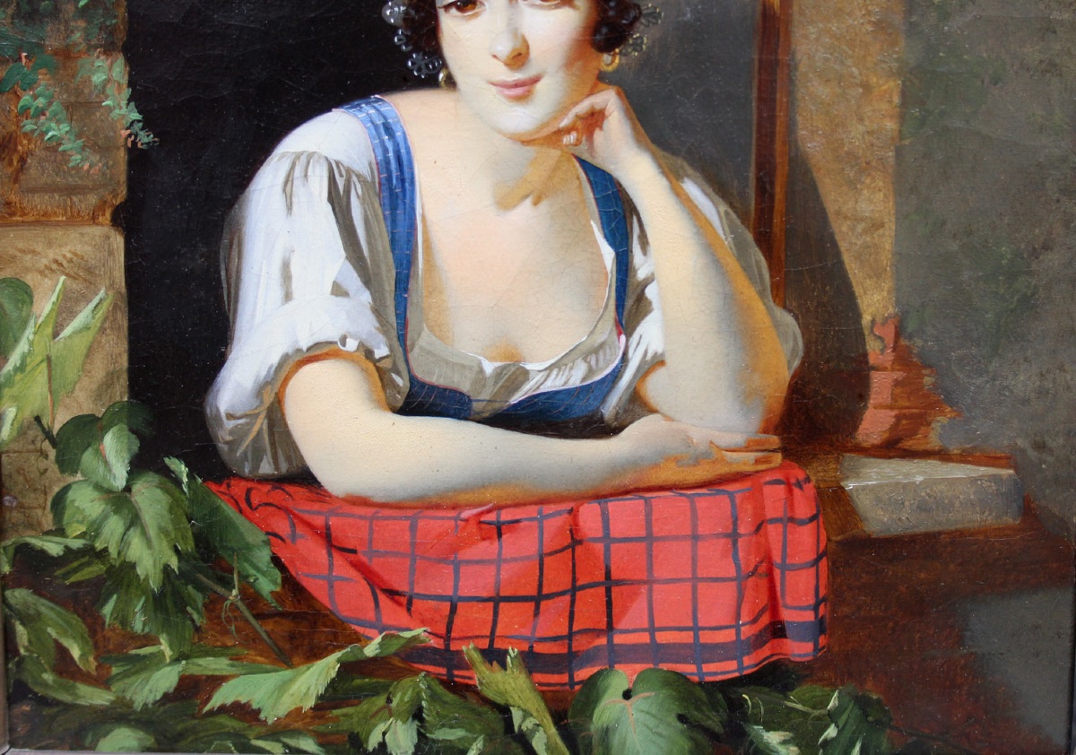 Lucia Mondella à la fenêtre par Vincenzo Catalano (Catalani) (1814 Rome - après 1860 Naples)-photo-2