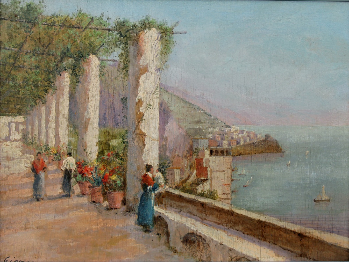 Two Street Scenes In Capri By Gianni (neapolitan, Active In The 19th And 20th Centuries)-photo-3