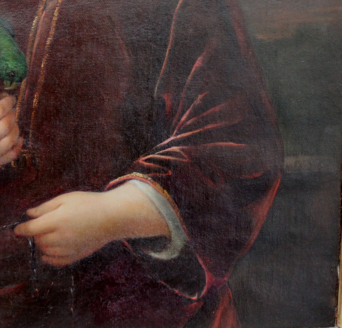 Luigi Biagi (1810 - Florence - 1882)  Portrait d'un enfant noble avec un perroquet-photo-3