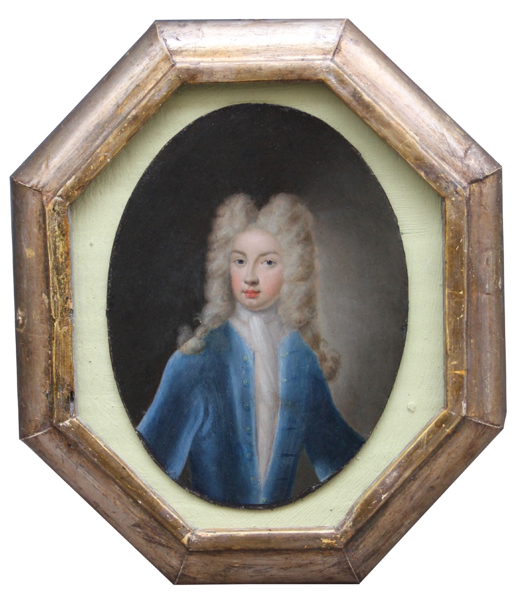 Miniature de portrait d'un noble à perruque par Hyacinth Rigaud (Français 1659-1743), atelier d