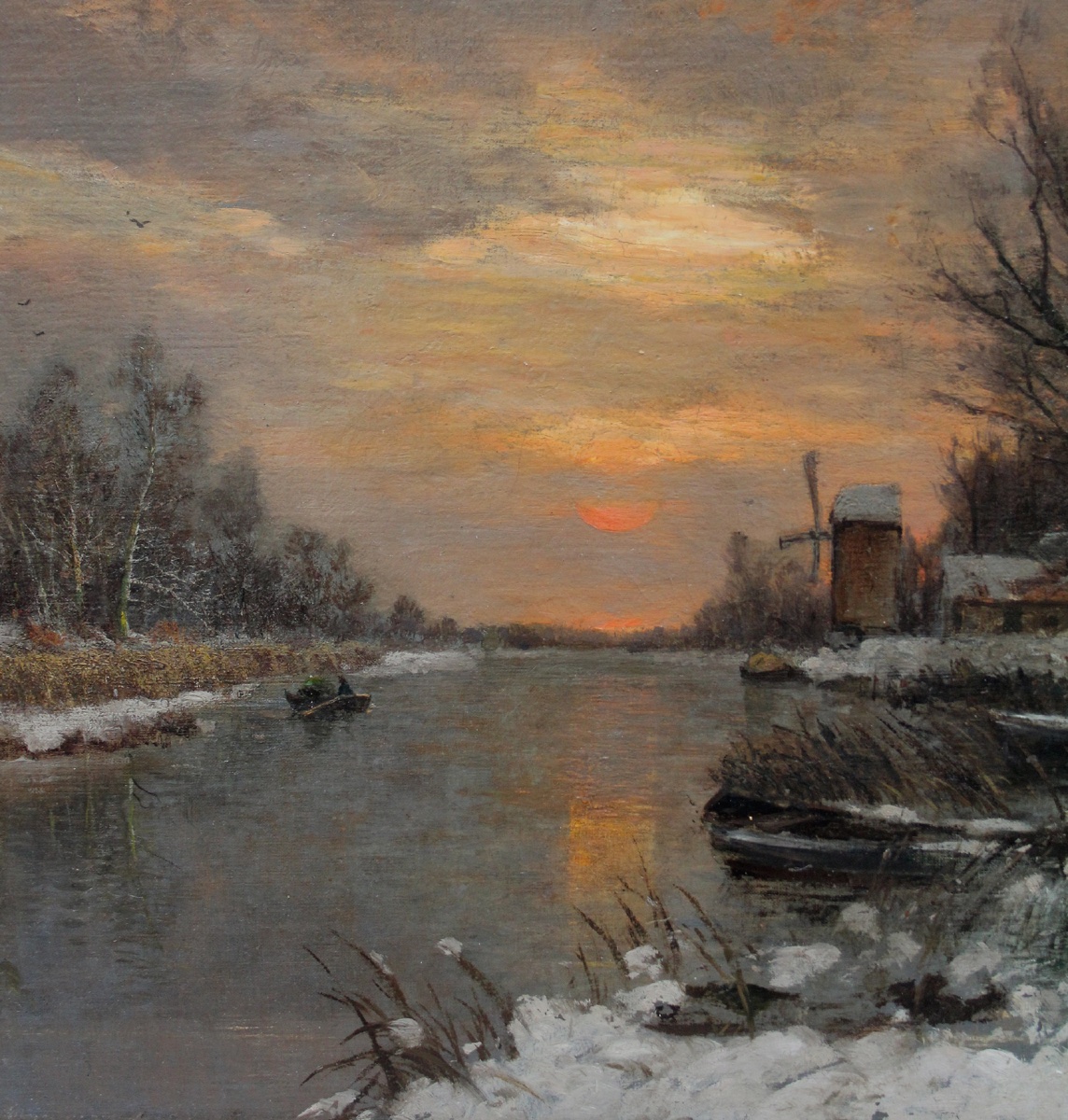 Winter Landscape At Sunset By Adolf Gustav Schweitzer (1847–1914)-photo-3