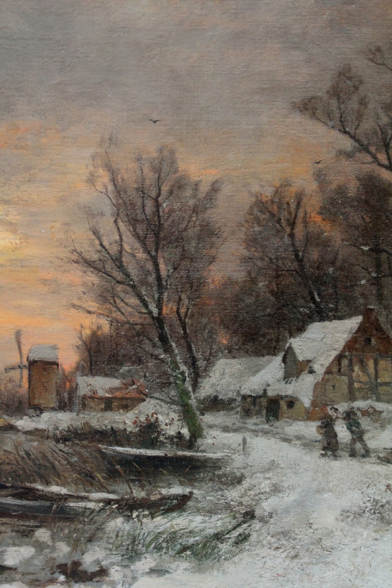 Winter Landscape At Sunset By Adolf Gustav Schweitzer (1847–1914)-photo-2