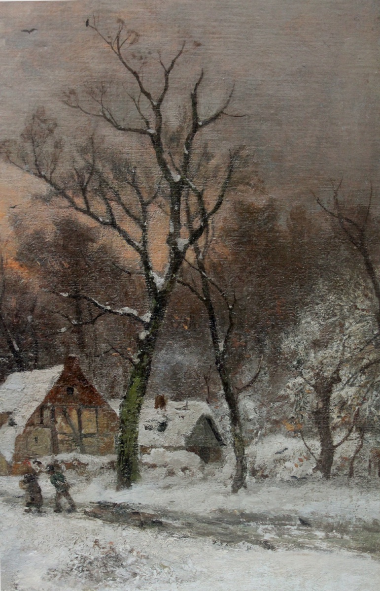 Winter Landscape At Sunset By Adolf Gustav Schweitzer (1847–1914)-photo-3