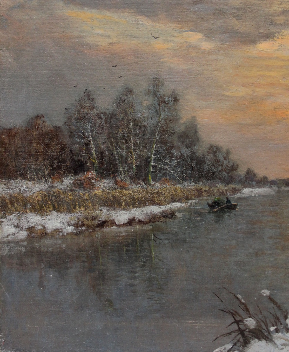 Winter Landscape At Sunset By Adolf Gustav Schweitzer (1847–1914)-photo-4