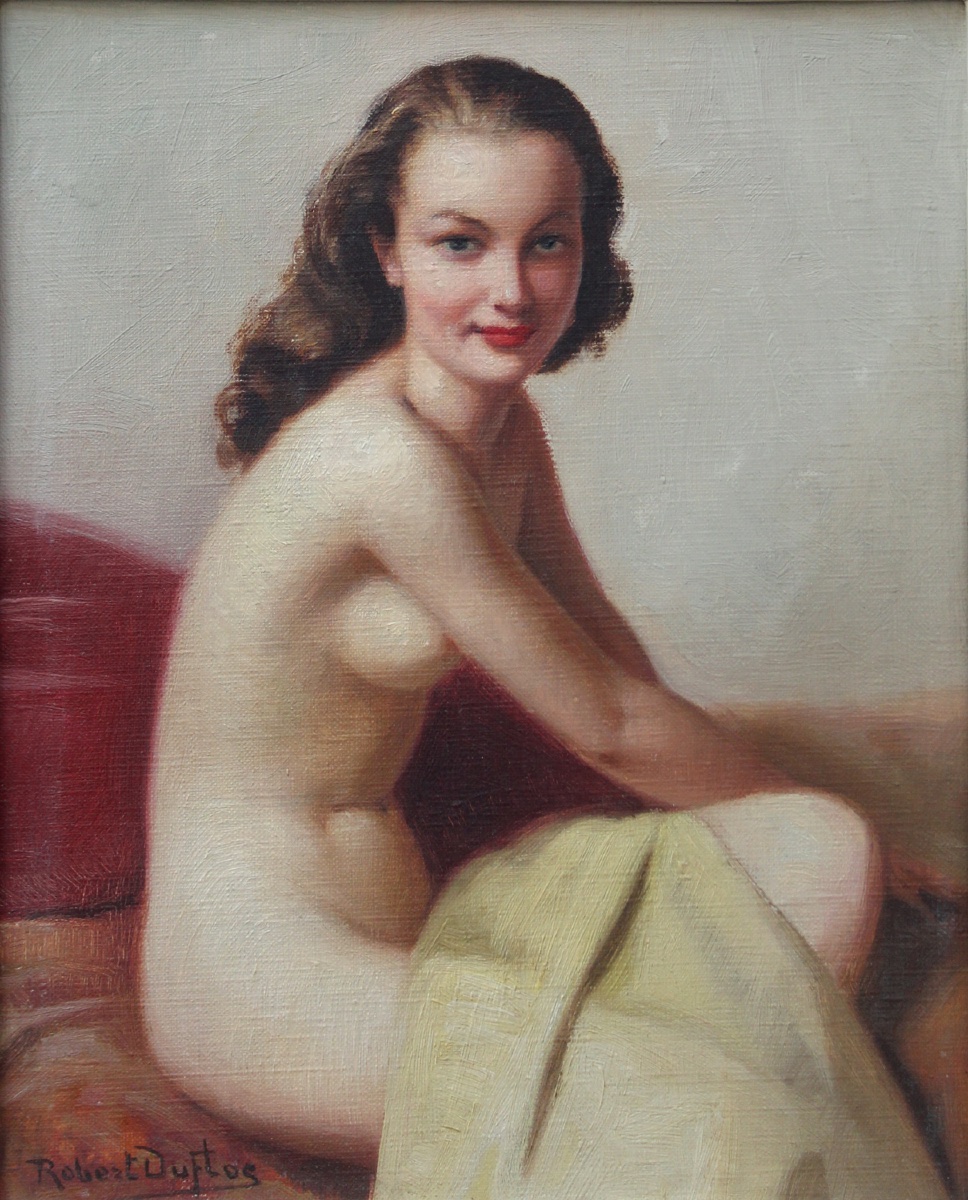 Nu assis par Robert Louis Raymond Duflos (Français, 1898 Rouen - ?)-photo-2