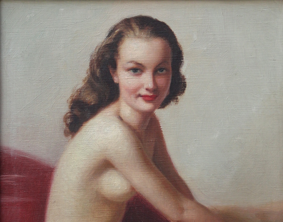 Nu assis par Robert Louis Raymond Duflos (Français, 1898 Rouen - ?)-photo-3