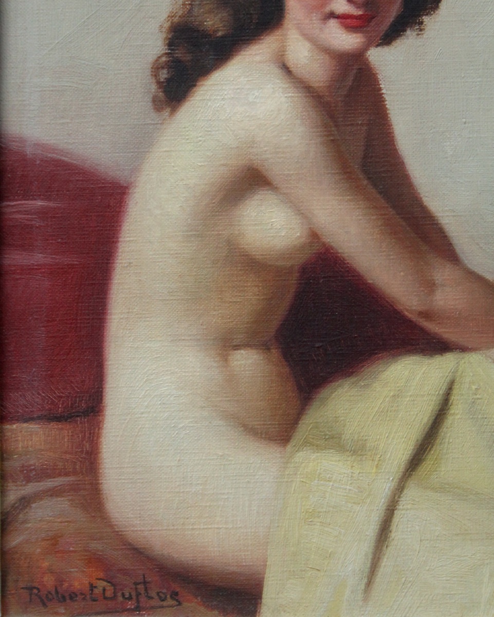 Nu assis par Robert Louis Raymond Duflos (Français, 1898 Rouen - ?)-photo-1