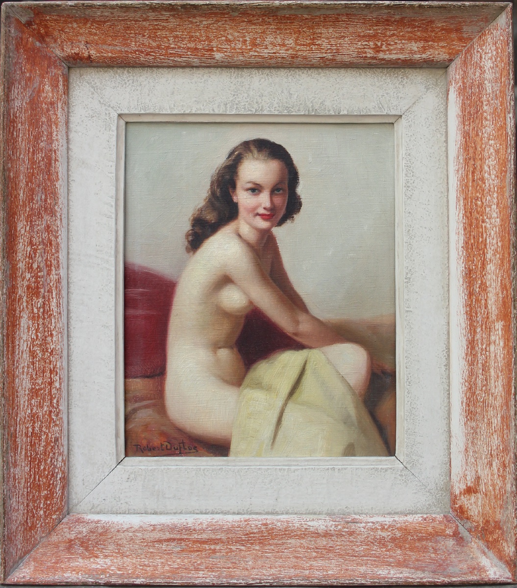 Nu assis par Robert Louis Raymond Duflos (Français, 1898 Rouen - ?)