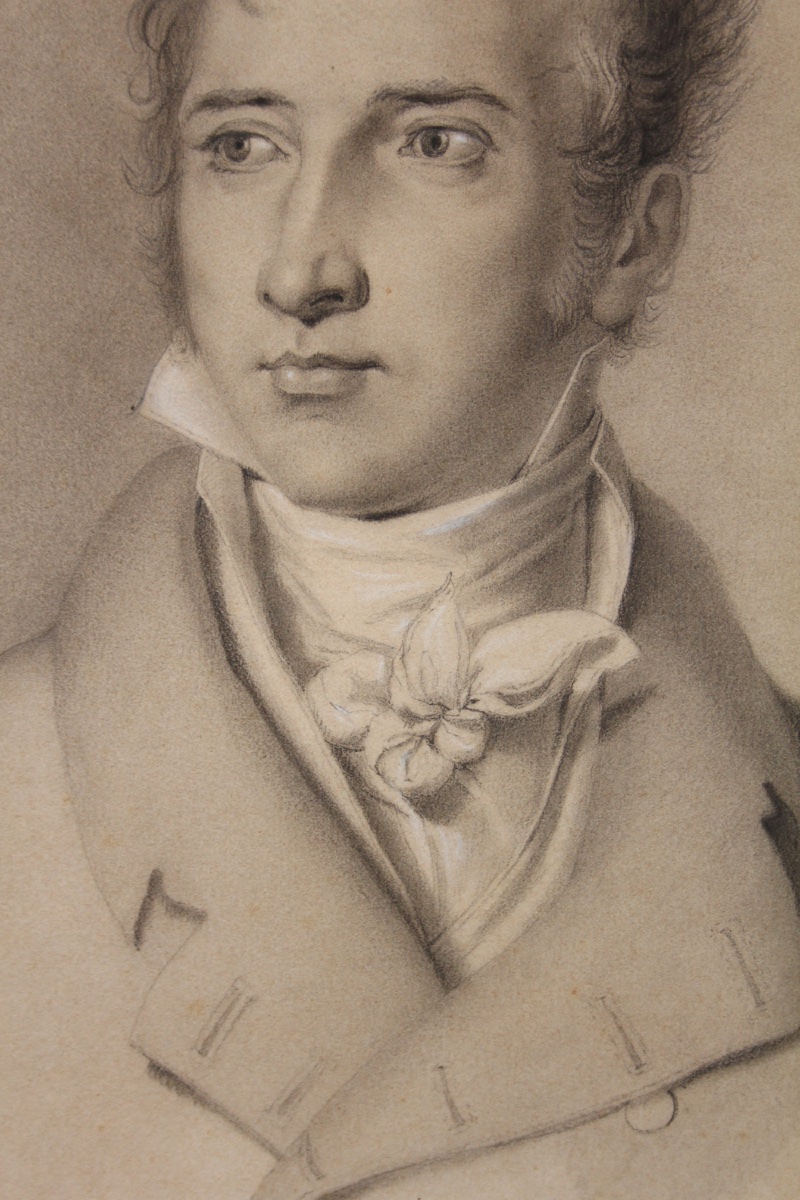 Italien, signé et daté de 1818  Portrait de Vincenzo Camuccini, peintre italien du classicisme-photo-4