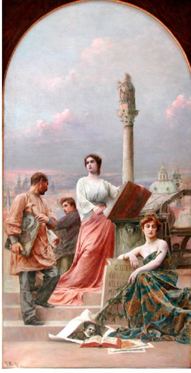 "allegory Of The Graphic Arts" By Ferd. Hercik (born 1861), Museum Of Applied Arts In Prague-photo-2