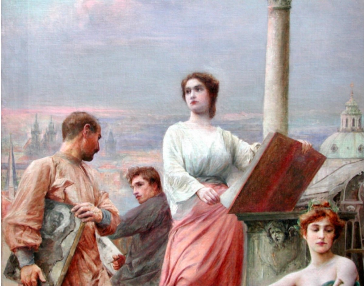 "allegory Of The Graphic Arts" By Ferd. Hercik (born 1861), Museum Of Applied Arts In Prague-photo-4