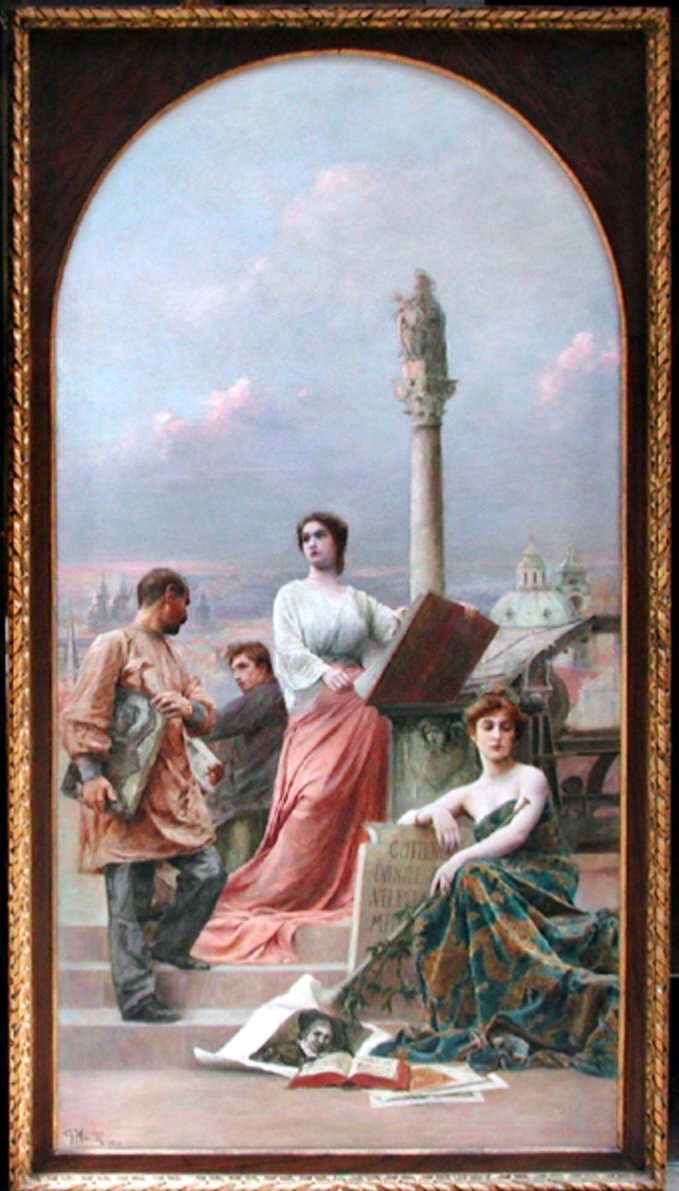 "allegory Of The Graphic Arts" By Ferd. Hercik (born 1861), Museum Of Applied Arts In Prague