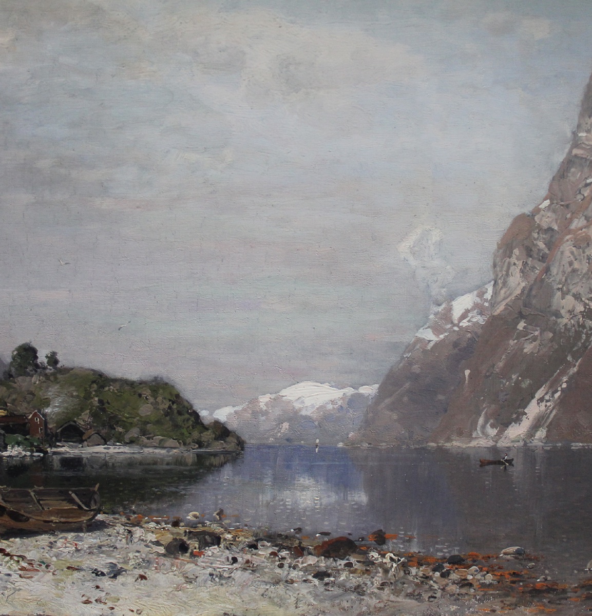 Paysage de fjord norvégien par Georg Anton Rasmussen (Allemand, 1842 - 1914)-photo-3