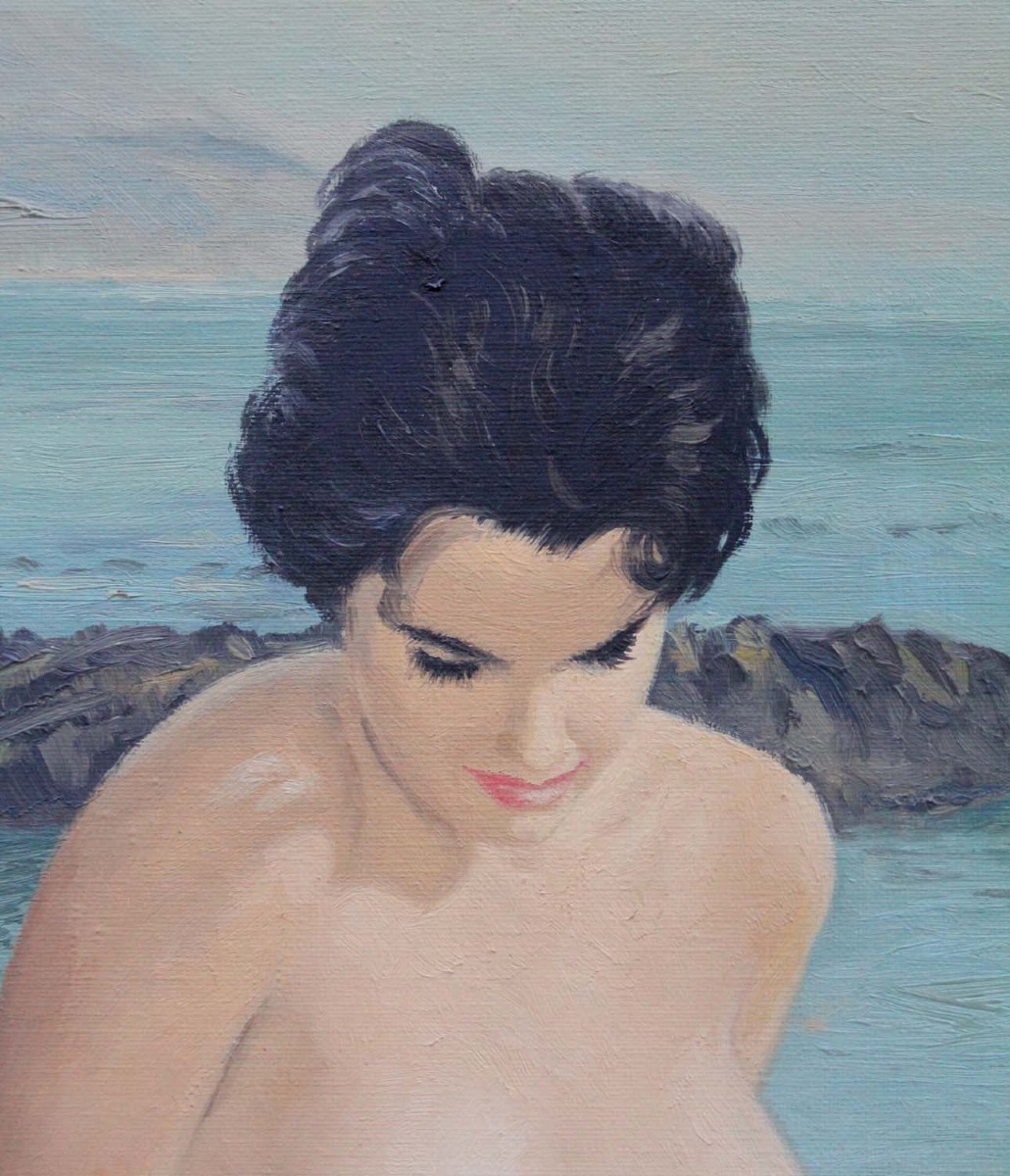 "nude On The Beach" By Karl Pressinger (german, Active 1920–1940)-photo-1