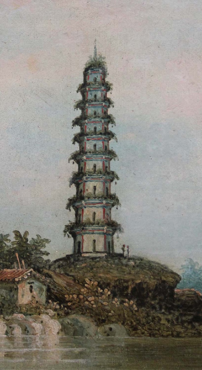 Pair Of Views Of Canton By Nam Cheong (chinese, Active 1840–1870), Studio Of-photo-3