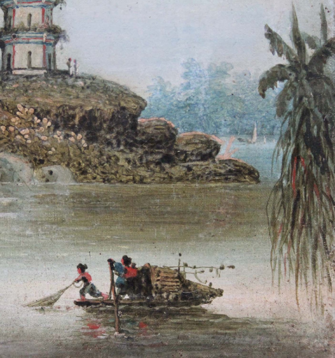 Pair Of Views Of Canton By Nam Cheong (chinese, Active 1840–1870), Studio Of-photo-1