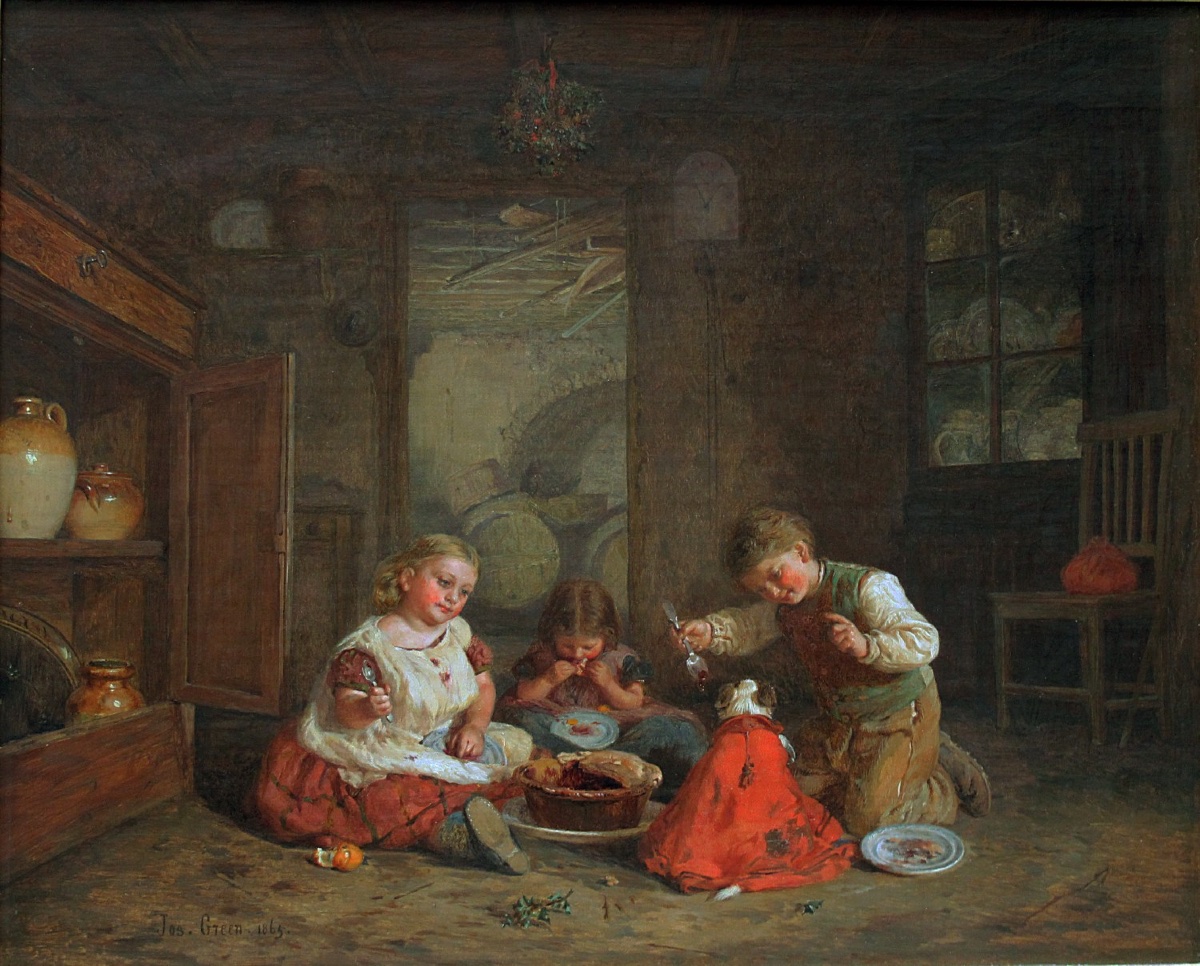 Repas avec le chien favori, par Joshua Green (anglais, actif à Londres entre 1862 et 1868)-photo-2