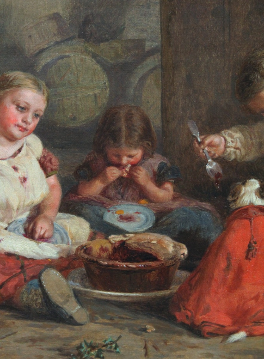 Repas avec le chien favori, par Joshua Green (anglais, actif à Londres entre 1862 et 1868)-photo-1