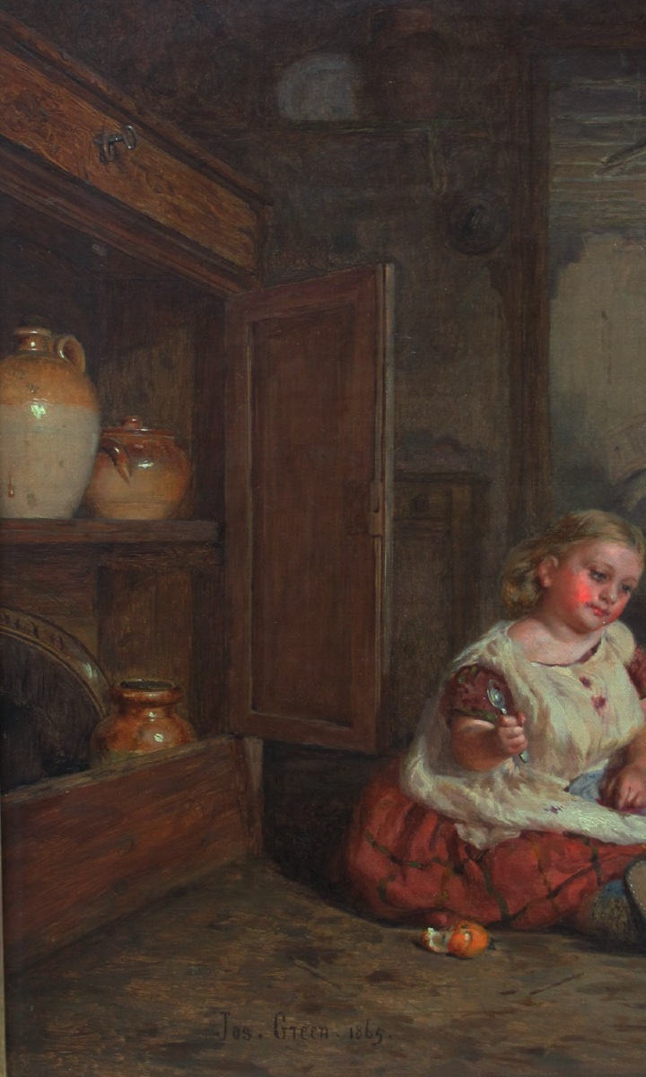 Repas avec le chien favori, par Joshua Green (anglais, actif à Londres entre 1862 et 1868)-photo-4