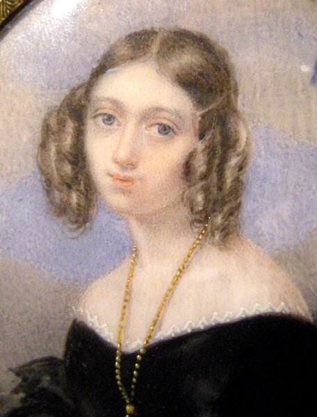 Giosue Bianchi (italien 1803 - 1875) Portrait d'Une Jeune Femme, Miniature Sur Ivoire-photo-1