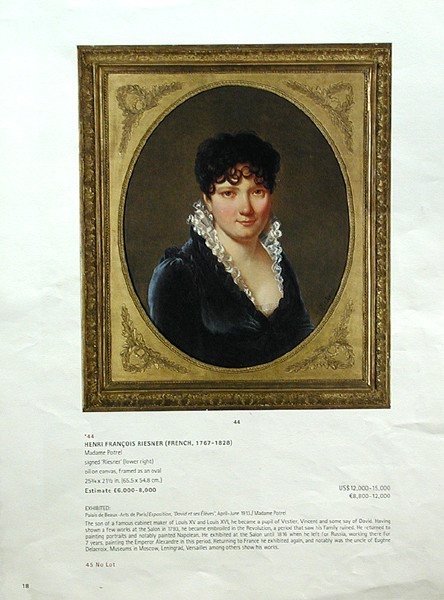 Portrait Of A Lady  By Henri François Riesner (1767-1828), Attr.-photo-4