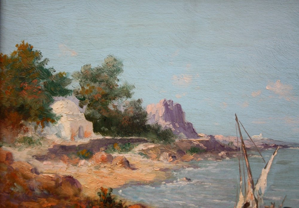 Coastal Scene In  Tunisia By Jean Frix (french, Active 1850 - 1900)-photo-2