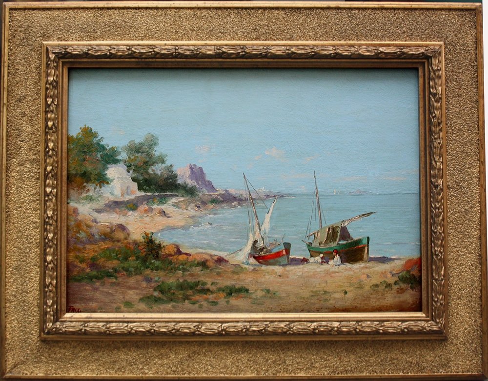 Coastal Scene In  Tunisia By Jean Frix (french, Active 1850 - 1900)