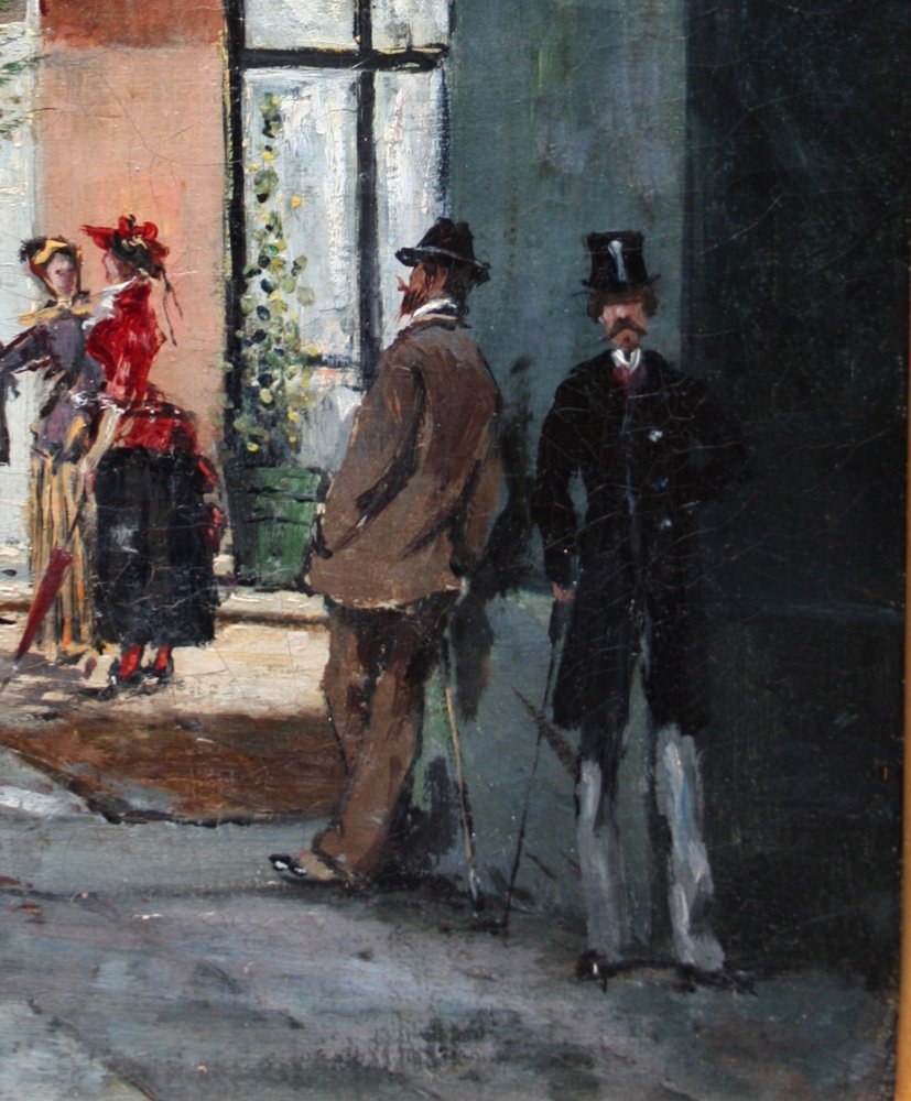 "street Scene In Front Of The Restaurant La Maison Dorée In Nice" By Edward Louis Anthony Parrini-photo-1