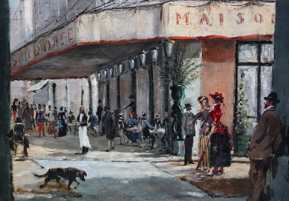 "street Scene In Front Of The Restaurant La Maison Dorée In Nice" By Edward Louis Anthony Parrini-photo-2