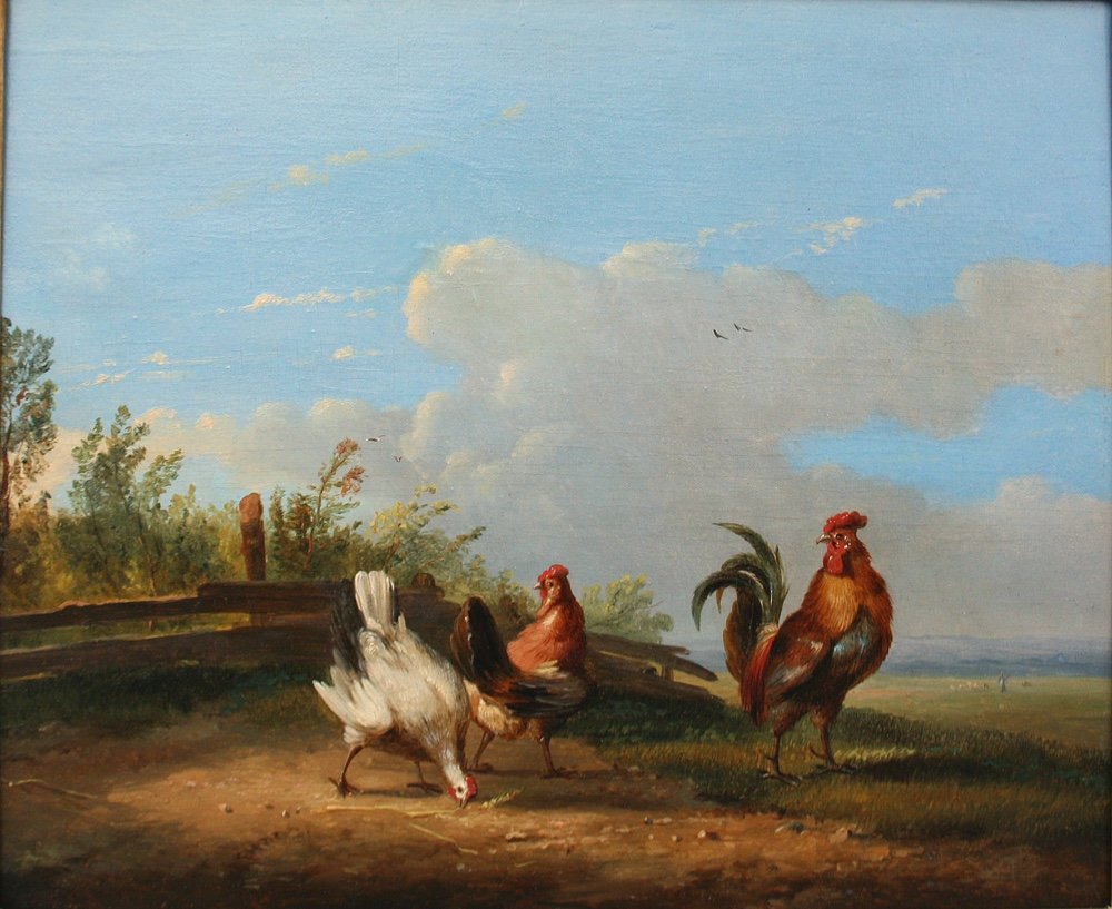 Frans Van Severdonck ( Belge, 1809-1889) Coq et poules-photo-2