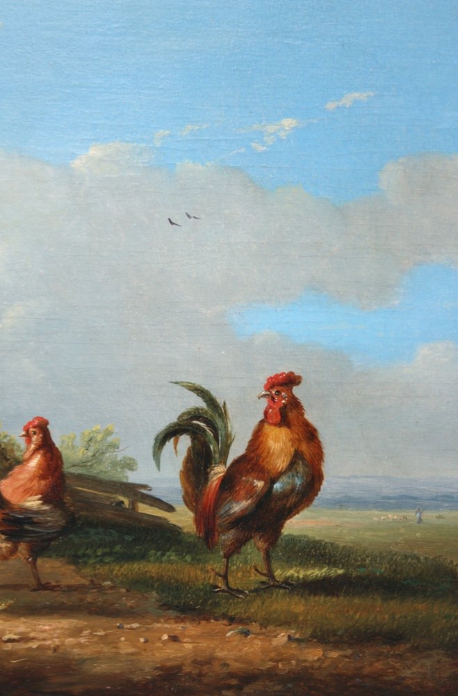 Frans Van Severdonck ( Belge, 1809-1889) Coq et poules-photo-3