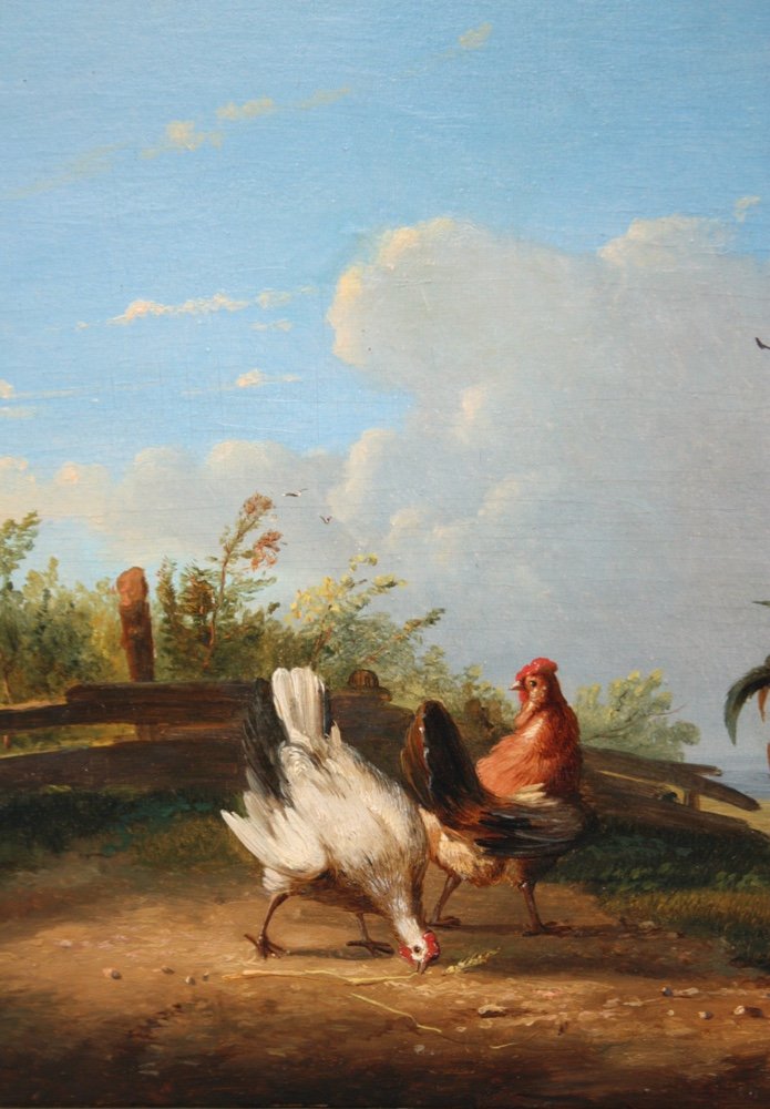 Frans Van Severdonck ( Belge, 1809-1889) Coq et poules-photo-1