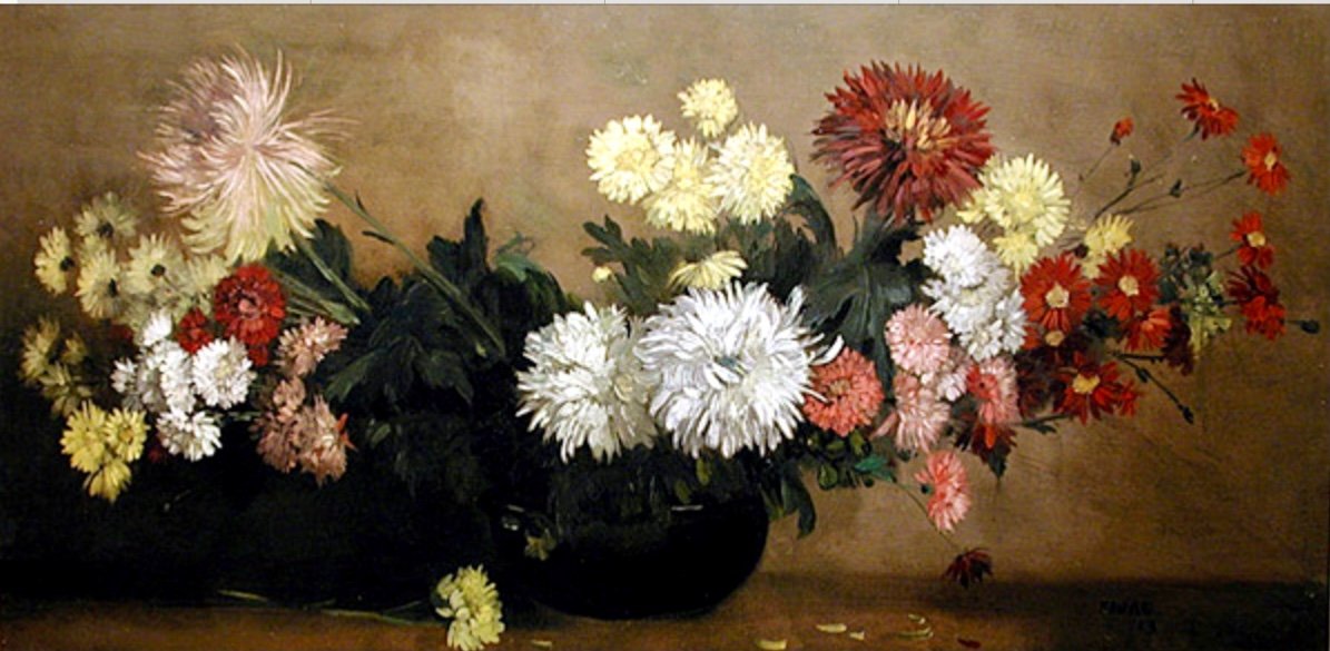 "chrysanthemums In An Urn" By Amandus Faure (1874-1931)-photo-2