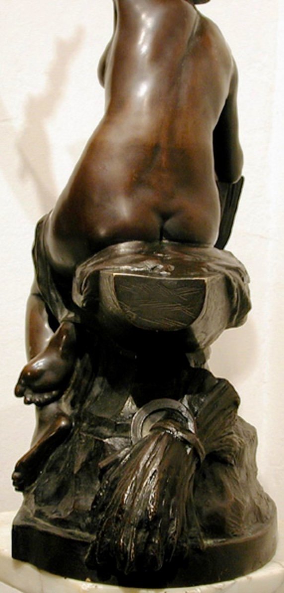 Allégorie du Travail, sculpture en bronze de Ferdinand Luegerth (autrichien 1885-1915)-photo-1