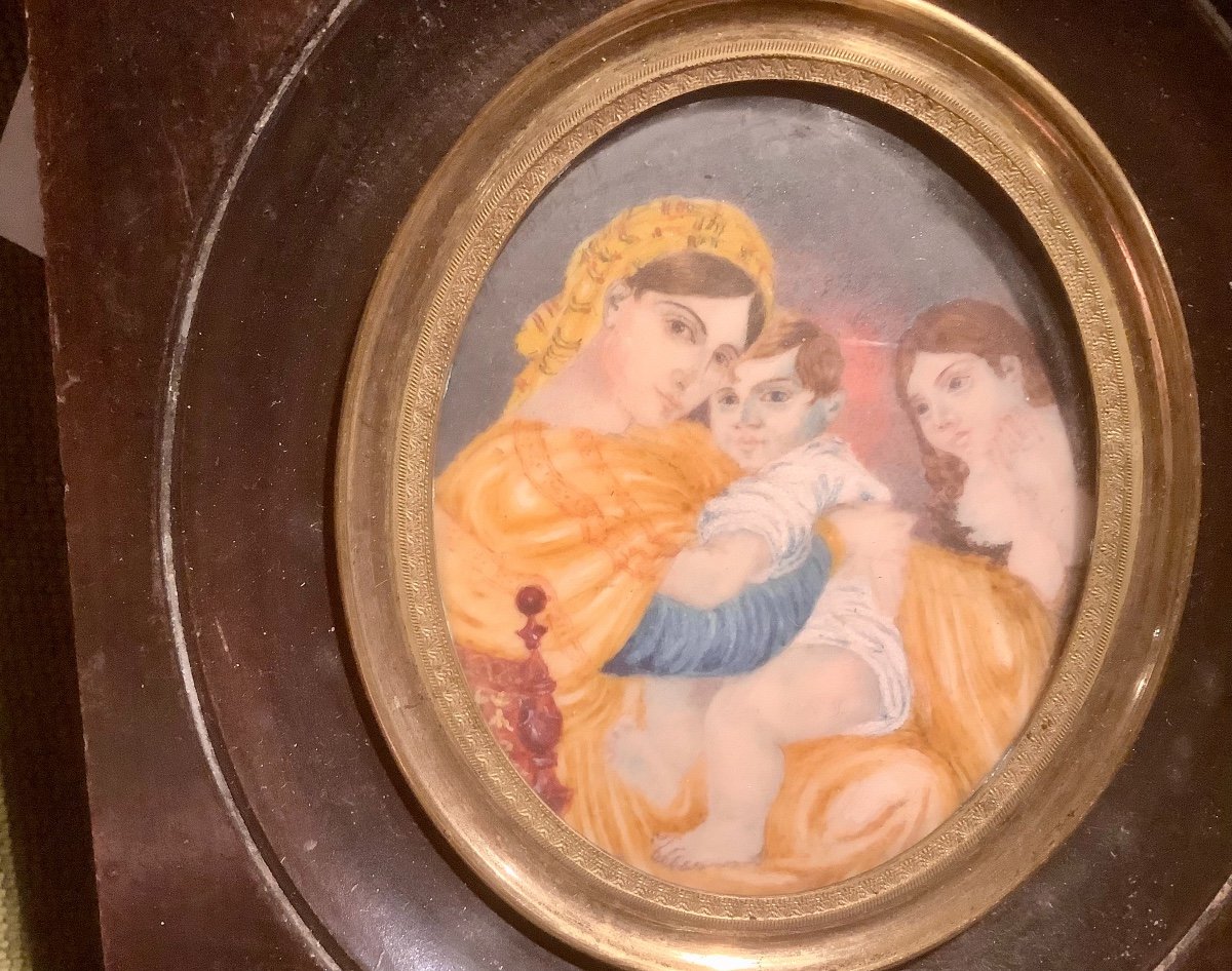 Lot mixte de 8 miniatures sur ivoire, 19e/20e siècle-photo-2