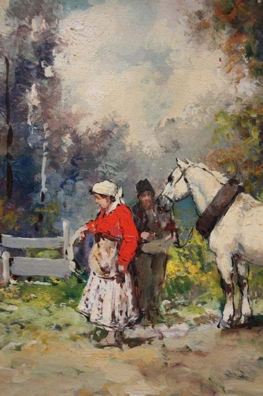 Aleksey Issupoff (russian 1889 Vyatka - 1957 Rome), Cheval Blanc Paysants State-photo-3