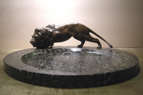 Vienna Bronze, Early 20th Century Title: Bowl Of Business Cards With Lion