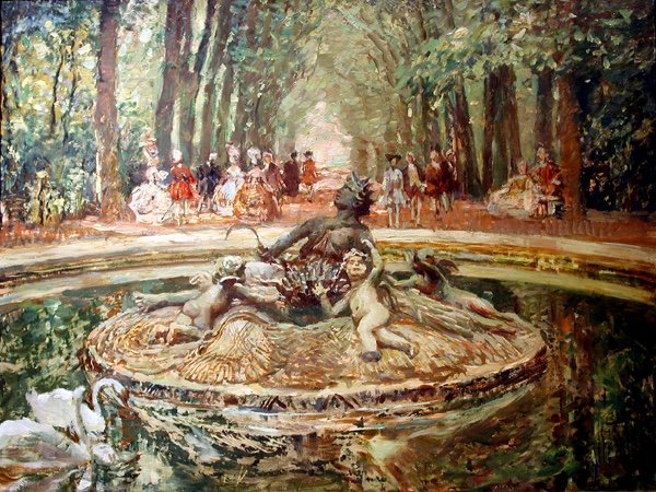 Rococo Society In The Park  By Alois Wierer (czech, Born 1878)-photo-2
