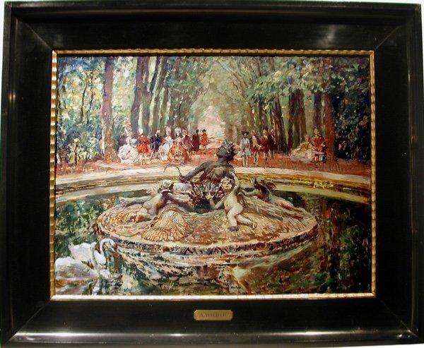 Rococo Society In The Park  By Alois Wierer (czech, Born 1878)