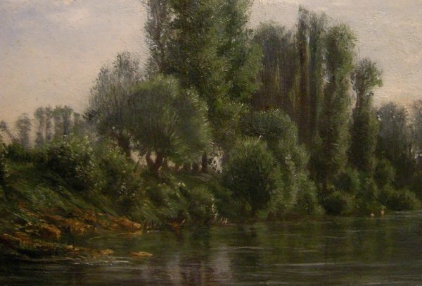 Georges Laujoil de La Fage ( Français 1830 - 1858) Paysage idyllique avec pêcheurs sur la riviè-photo-4