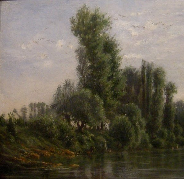 Georges Laujoil de La Fage ( Français 1830 - 1858) Paysage idyllique avec pêcheurs sur la riviè-photo-5