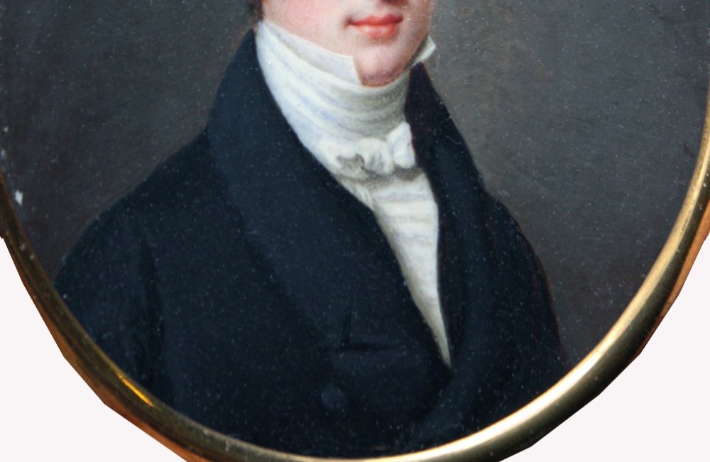 Daniel Saint (french, 1778 - 1847), Attr., Miniature Portrait Of A Young Nobleman-photo-1