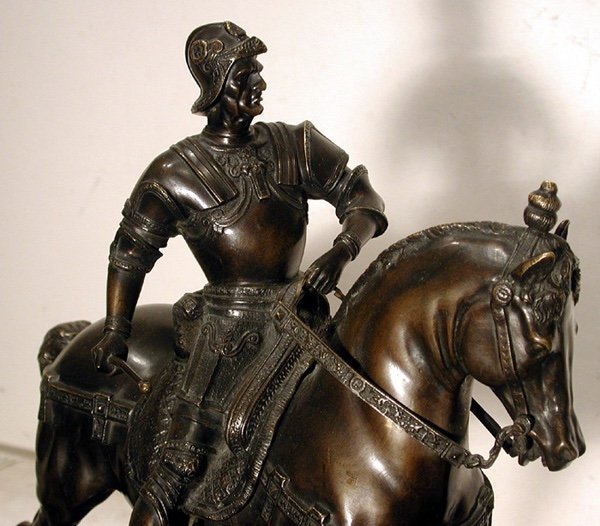 Statue en bronze de Bartolomeo Coleone, Venise XIXe siècle-photo-3
