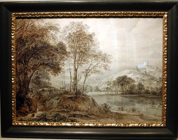 Arcadian Landscape  With River And Ruins By Martin Von Molitor (austrian 1759-1812)