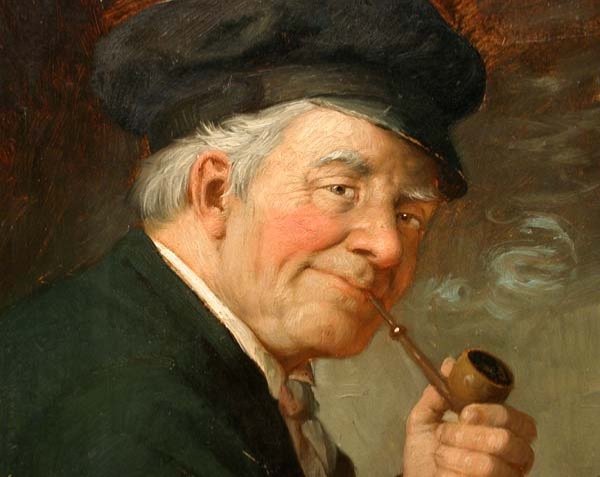 Pipe Smoker By Josef Wagner-höhenberg (1870-1939)-photo-2