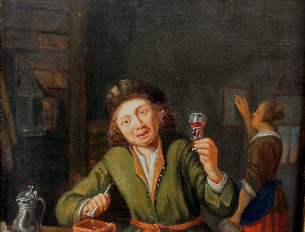 Willem van Mieris (néerlandais 1662 - 1747), cercle  “Scène  à l'Auberge”-photo-3