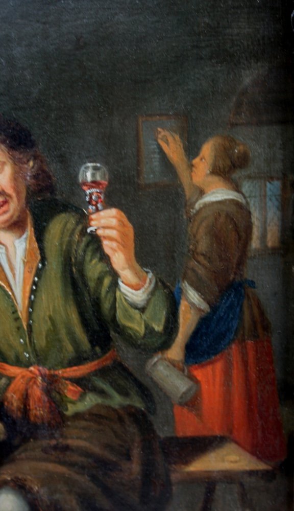 Willem van Mieris (néerlandais 1662 - 1747), cercle  “Scène  à l'Auberge”-photo-2