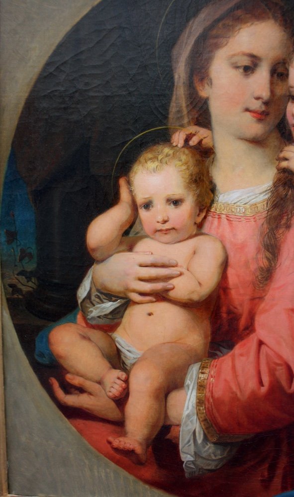 Madonna With Jesus And St. John By Franz Russ (austrian 1844 - 1906)-photo-2